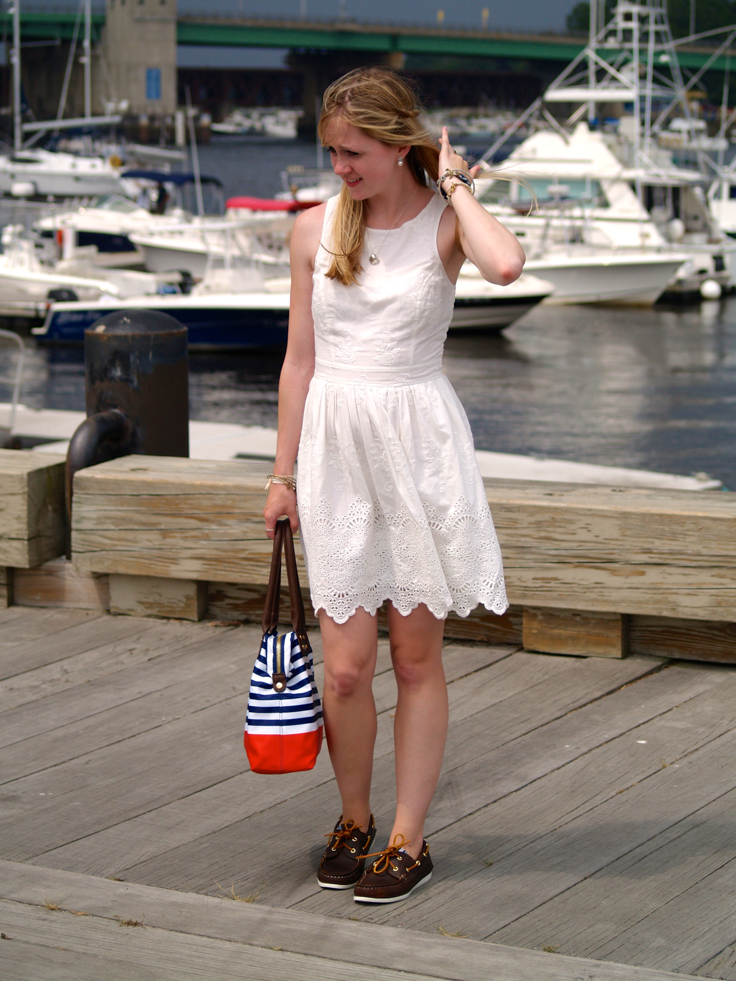 dress with boat shoes